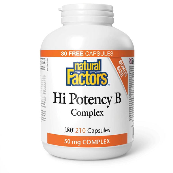 Natural Factors Hi Potency B Complex 50MG 210Cap Bonus Size