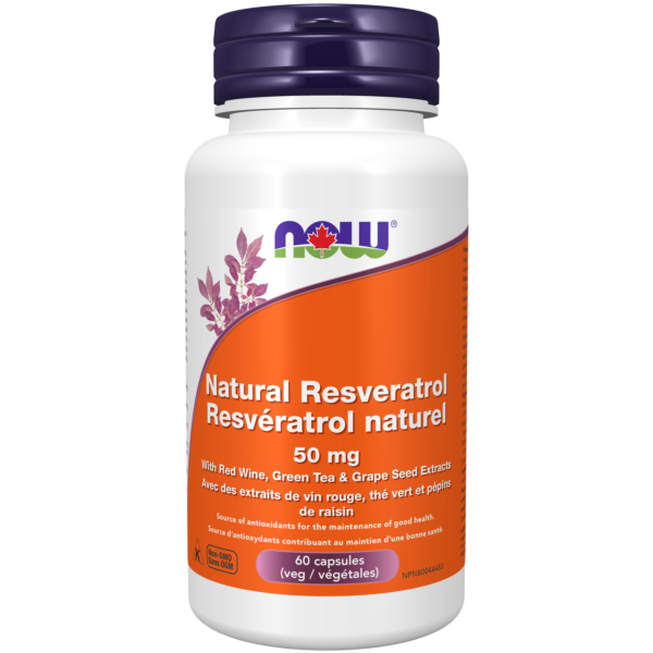 NOW Natural Resveratrol 50mg 60Vcaps