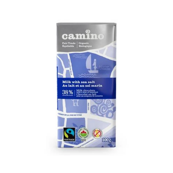 Camino Milk Chocolate With Sea Salt 38% Cacao 100G