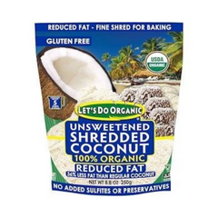 Let's Do Organic 100% Organic Unsweetened Shredded Coconut Reduced Fat 250G