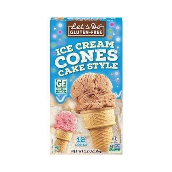 Let's Do Organic Gluten Free Ice Cream Cones Cake Style 12 Cones