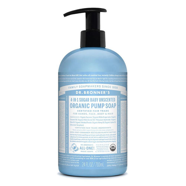 Dr. Bronner Organic Pump Soap Baby Unscented 710ml