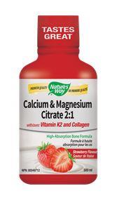 Nature's Way Calcium & Magnesium With K2 Strawberry 500ml