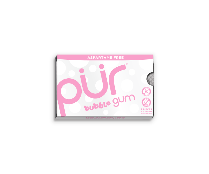 PUR Bubblegum Gum (Aspartame Free) 9 Pieces