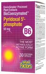 Natural Factors BioCoenzymated Pyridoxal 5-phosphate 50mg 30Vcaps