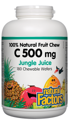 Natural Factors C500Mg 90 Chewable Wafers 100% Natural Fruit Chew, Jungle Juice