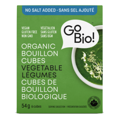 GoBio! Organic Bouillon Cubes – No Salt Added Vegetable 6 Cubes
