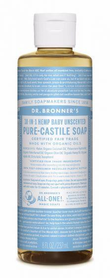 Dr Bronner Pure-Castille Liquid Soap Baby Unscented 236ml